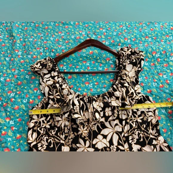 Ava & Viv Black and Cream Floral Maxi Dress - Picture 6 of 8